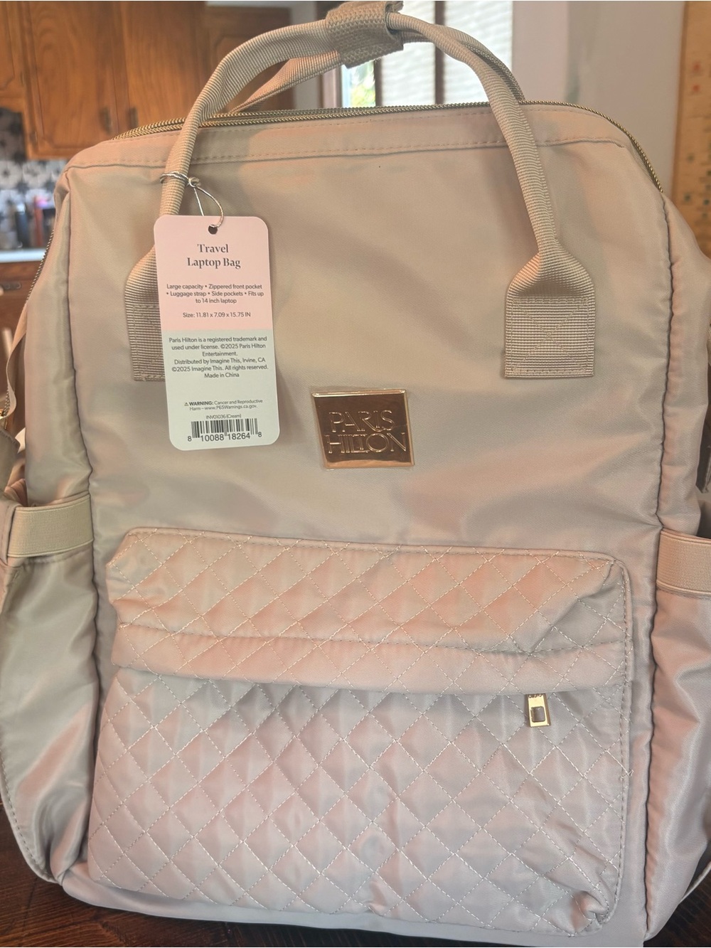 Paris Hilton Taupe Travel Laptop Bag